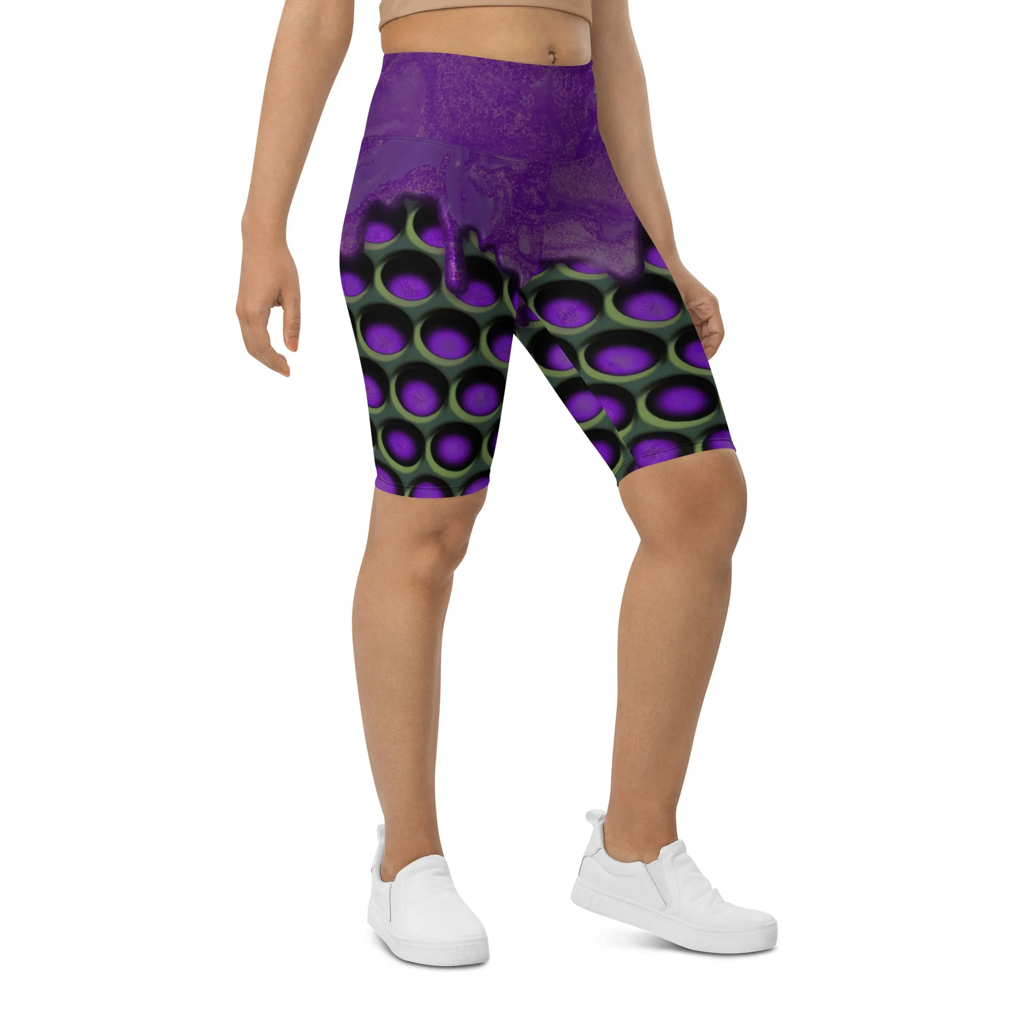 3D Industrial Print Biker Shorts