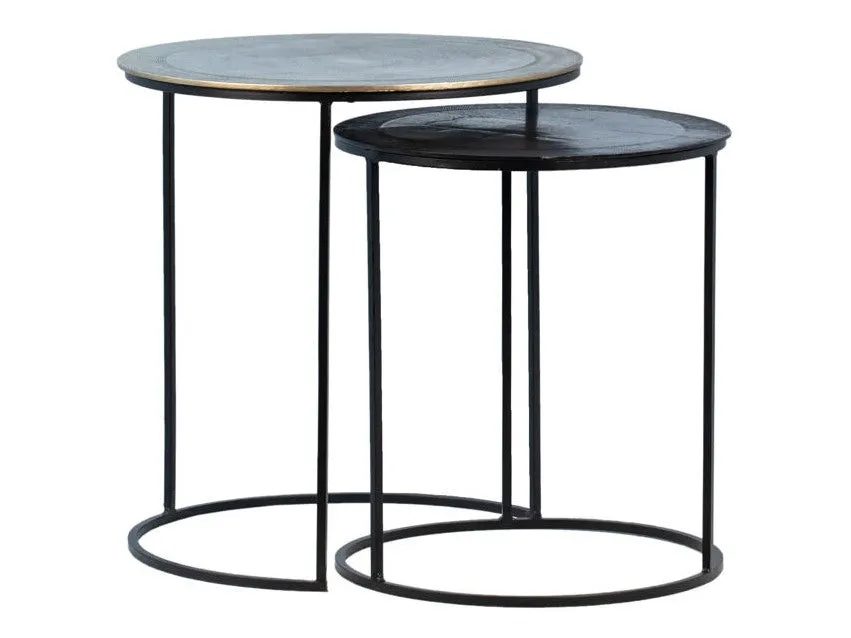 Azure Black/Antique Brass Nesting Tables