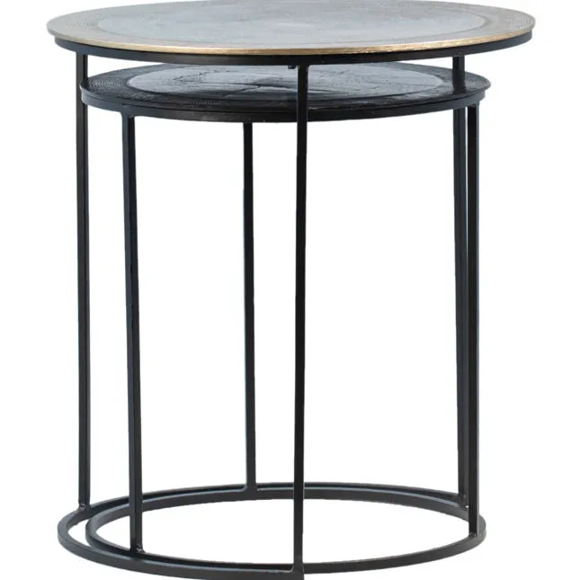 Azure Black/Antique Brass Nesting Tables