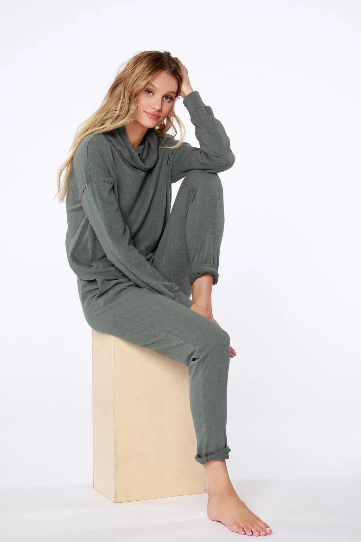BOBI Sustainable Terry SlubKnit BALLOT ElasticWaist Pant