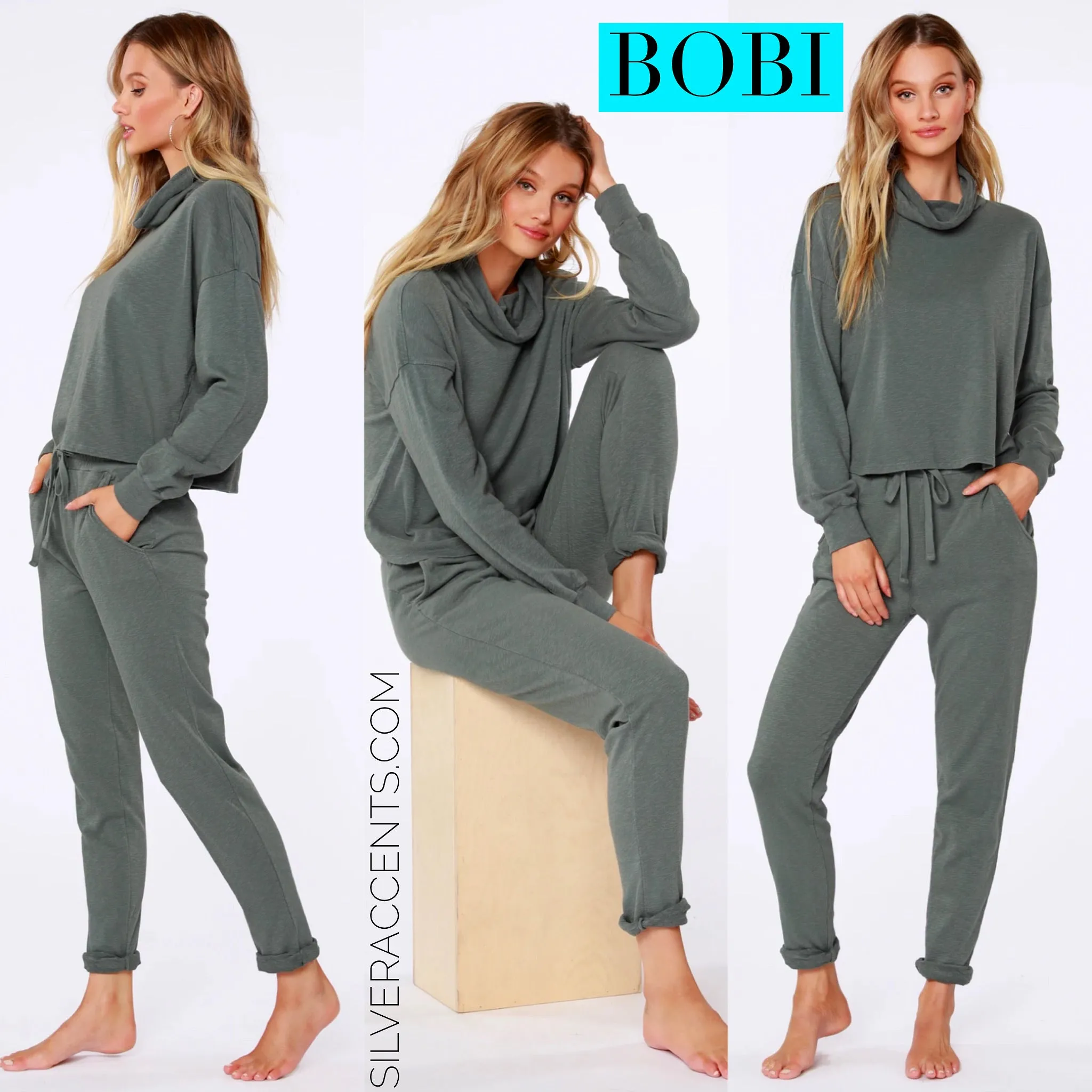 BOBI Sustainable Terry SlubKnit BALLOT ElasticWaist Pant
