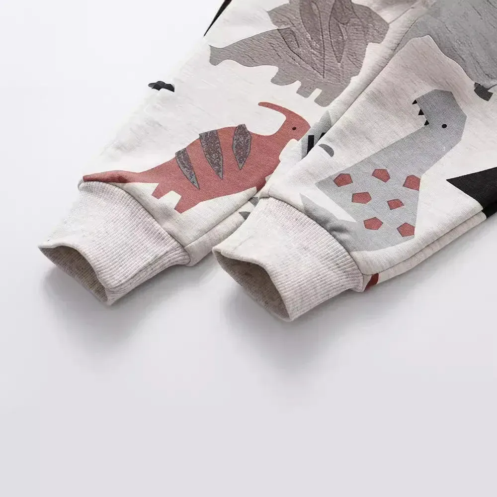 Cartoon Dinosaurs Printed Children's Cotton Sweatpants