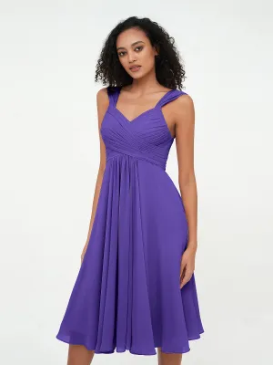 Chiffon Empire Short Dresses with Pockets-Regency