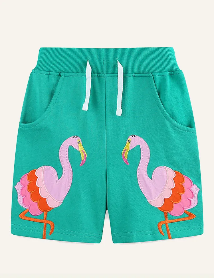 Children's Embroidered Patch Casual Shorts