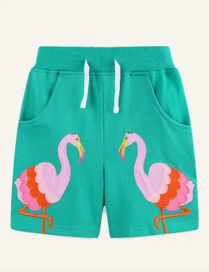 Children's Embroidered Patch Casual Shorts