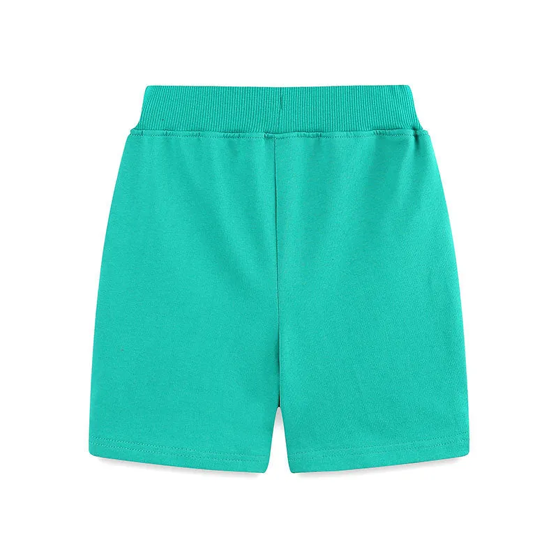 Children's Embroidered Patch Casual Shorts