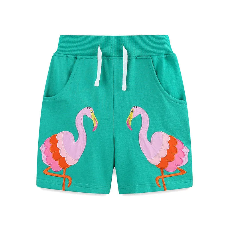 Children's Embroidered Patch Casual Shorts
