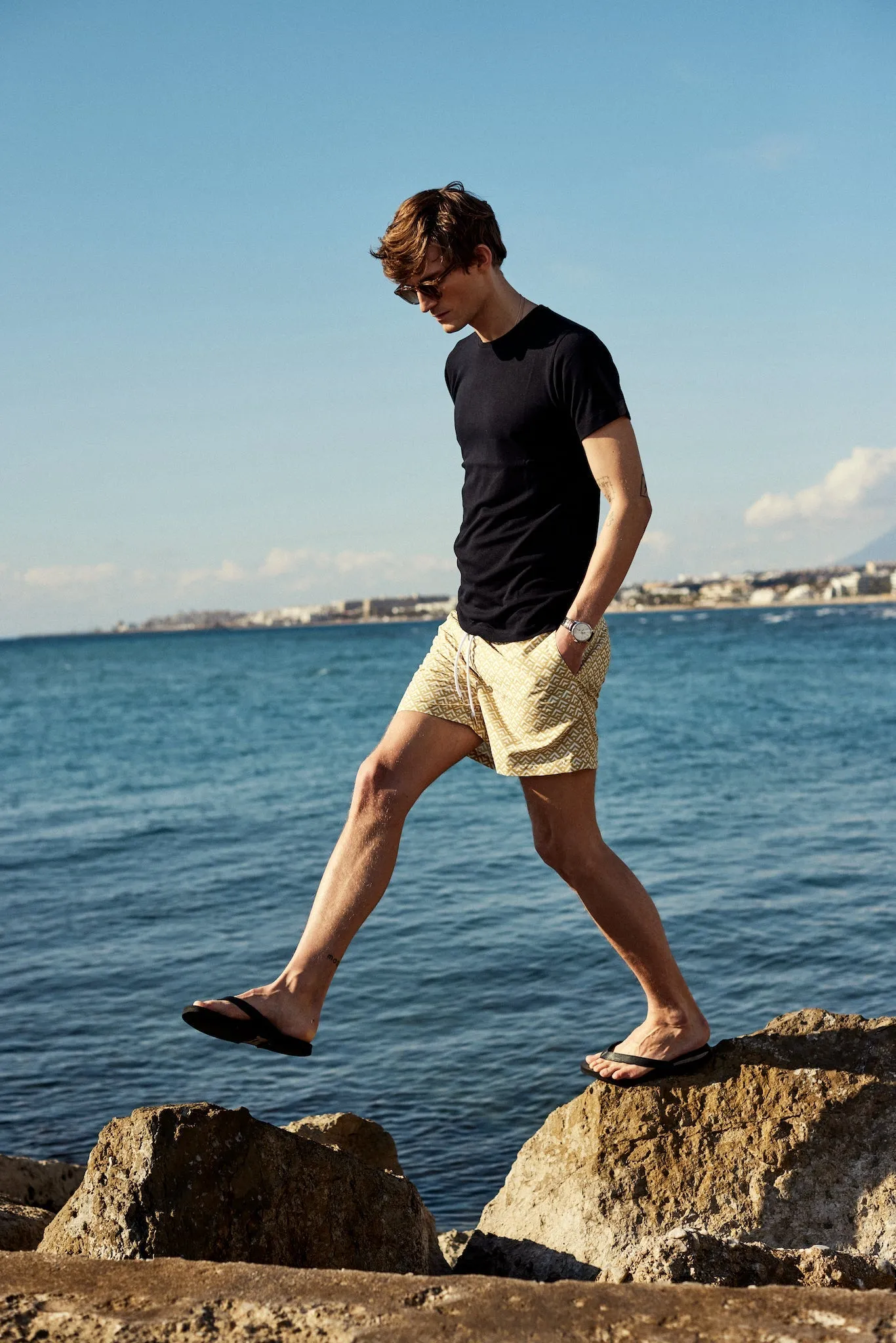 Classic Swim Shorts Golden Chevron