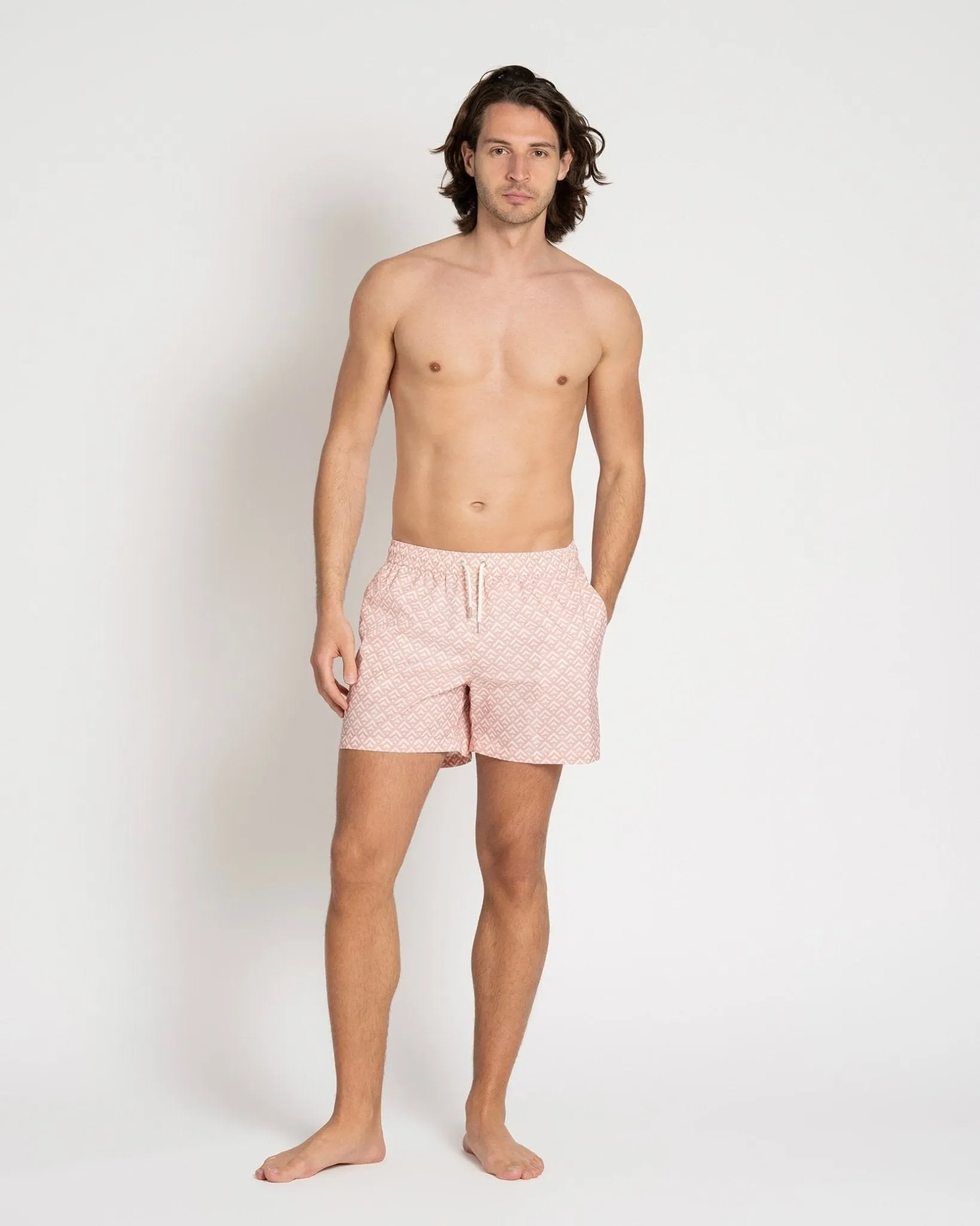 Classic Swim Shorts Rose Chevron