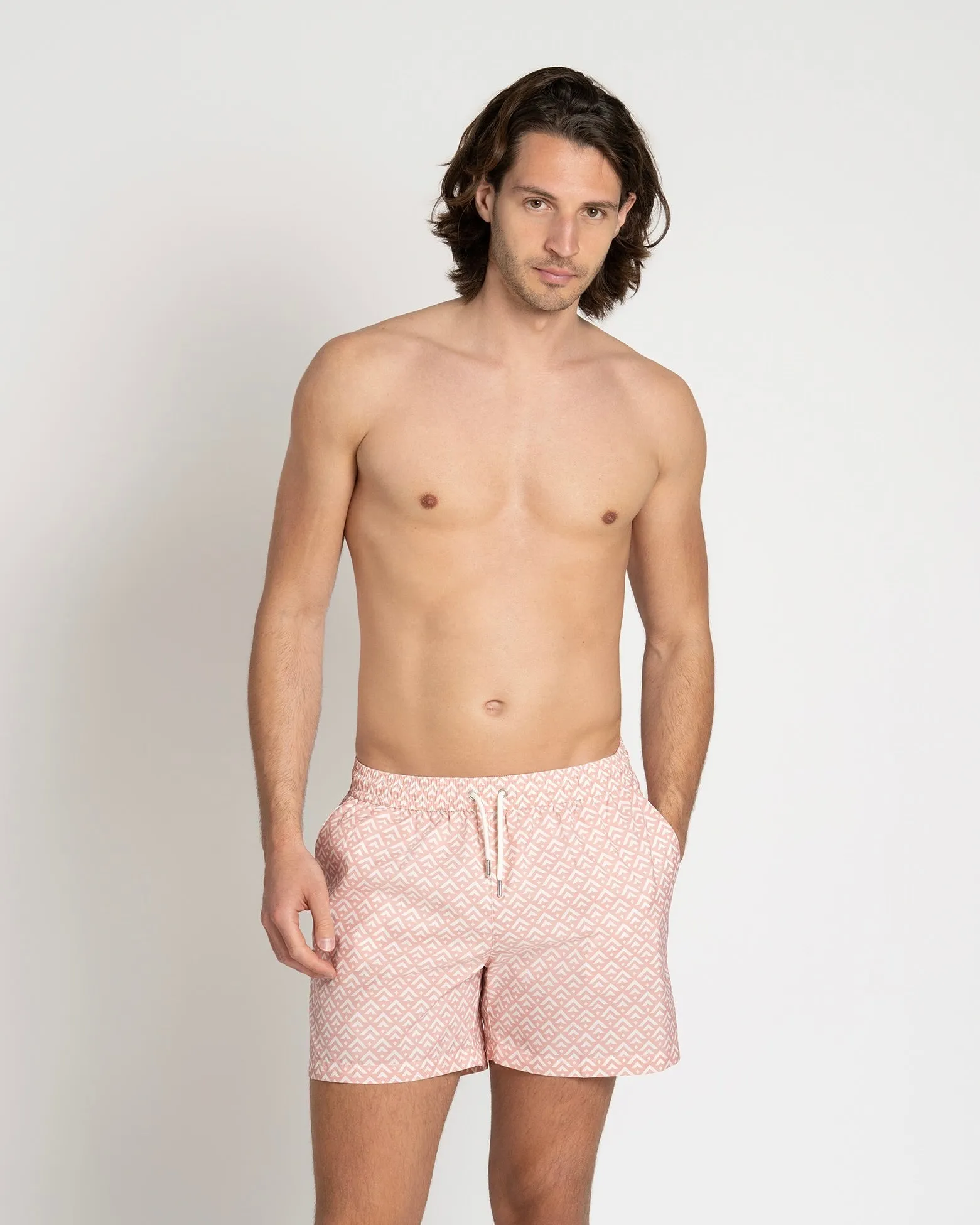 Classic Swim Shorts Rose Chevron