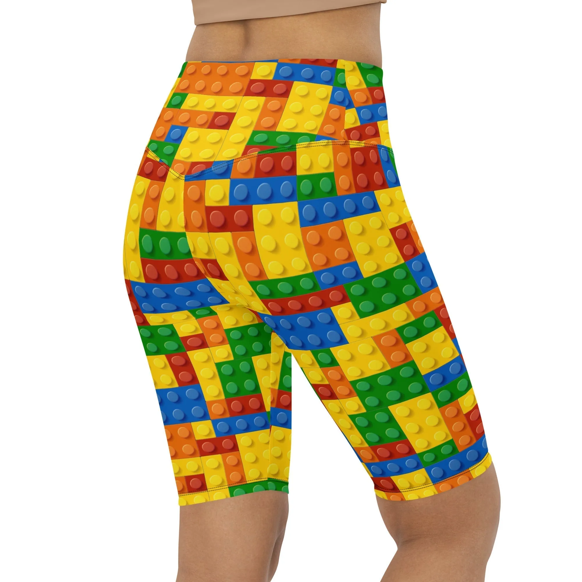 Colorful Blocks Biker Shorts