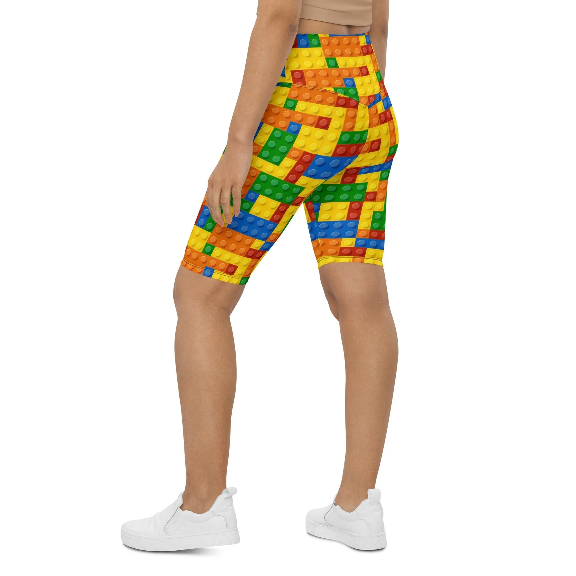 Colorful Blocks Biker Shorts