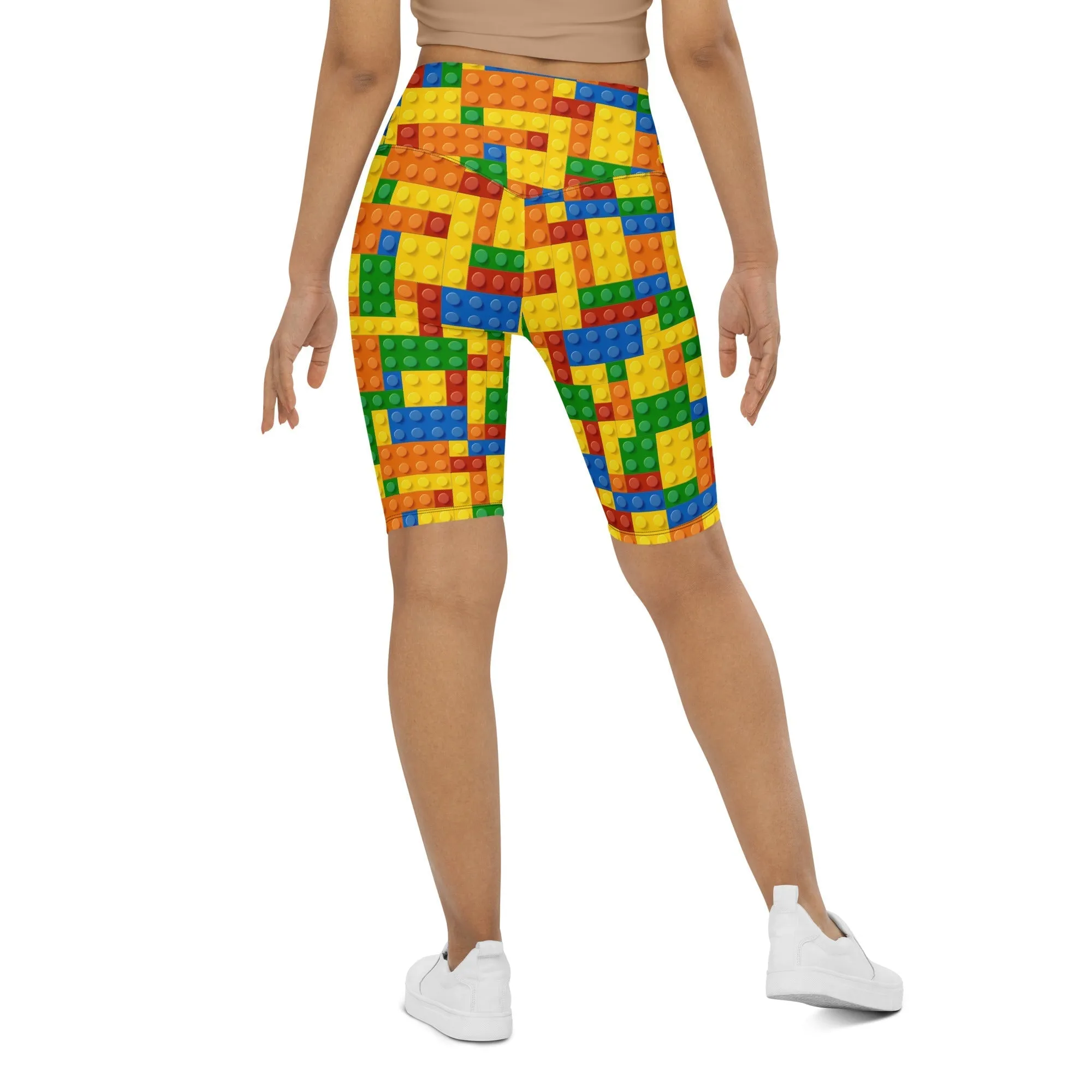 Colorful Blocks Biker Shorts