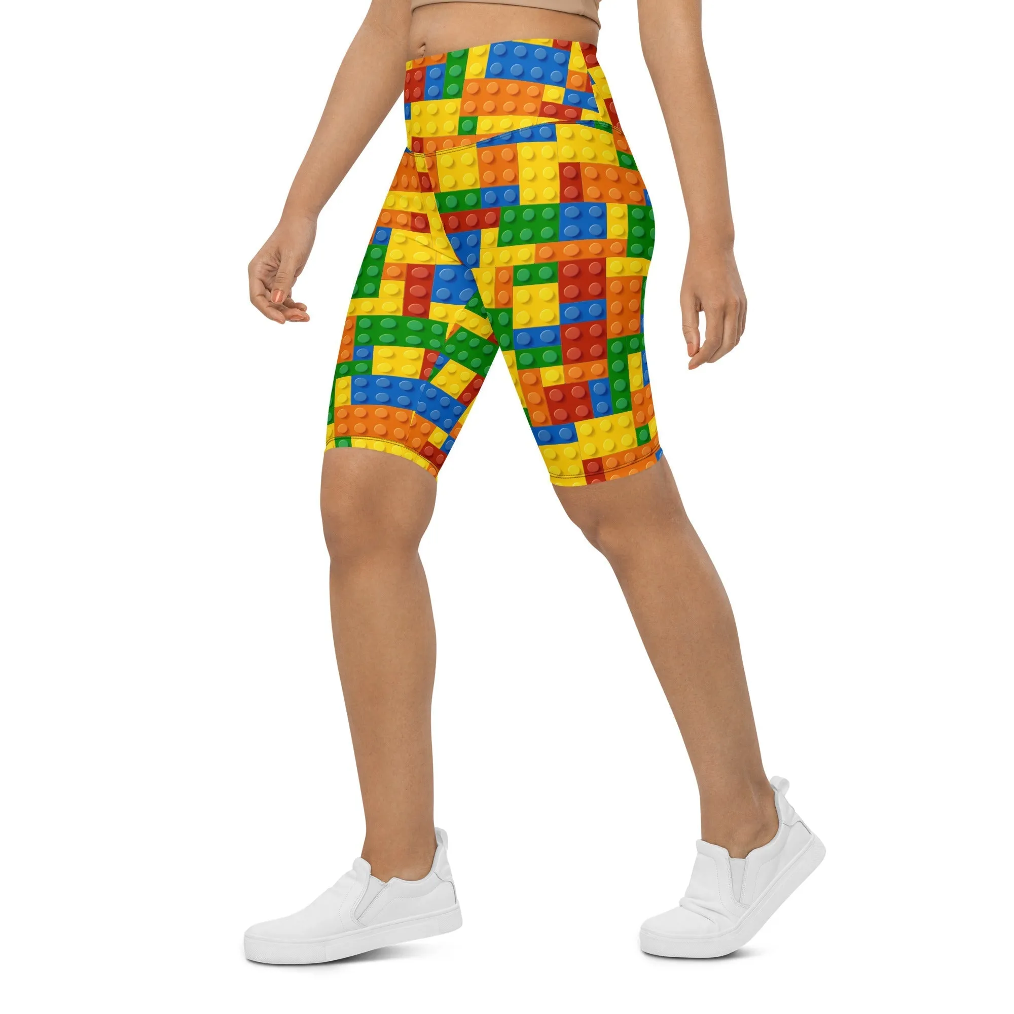 Colorful Blocks Biker Shorts