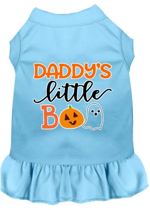 Daddy's Little Boo Screen Print Dog Dress Baby Blue Xs