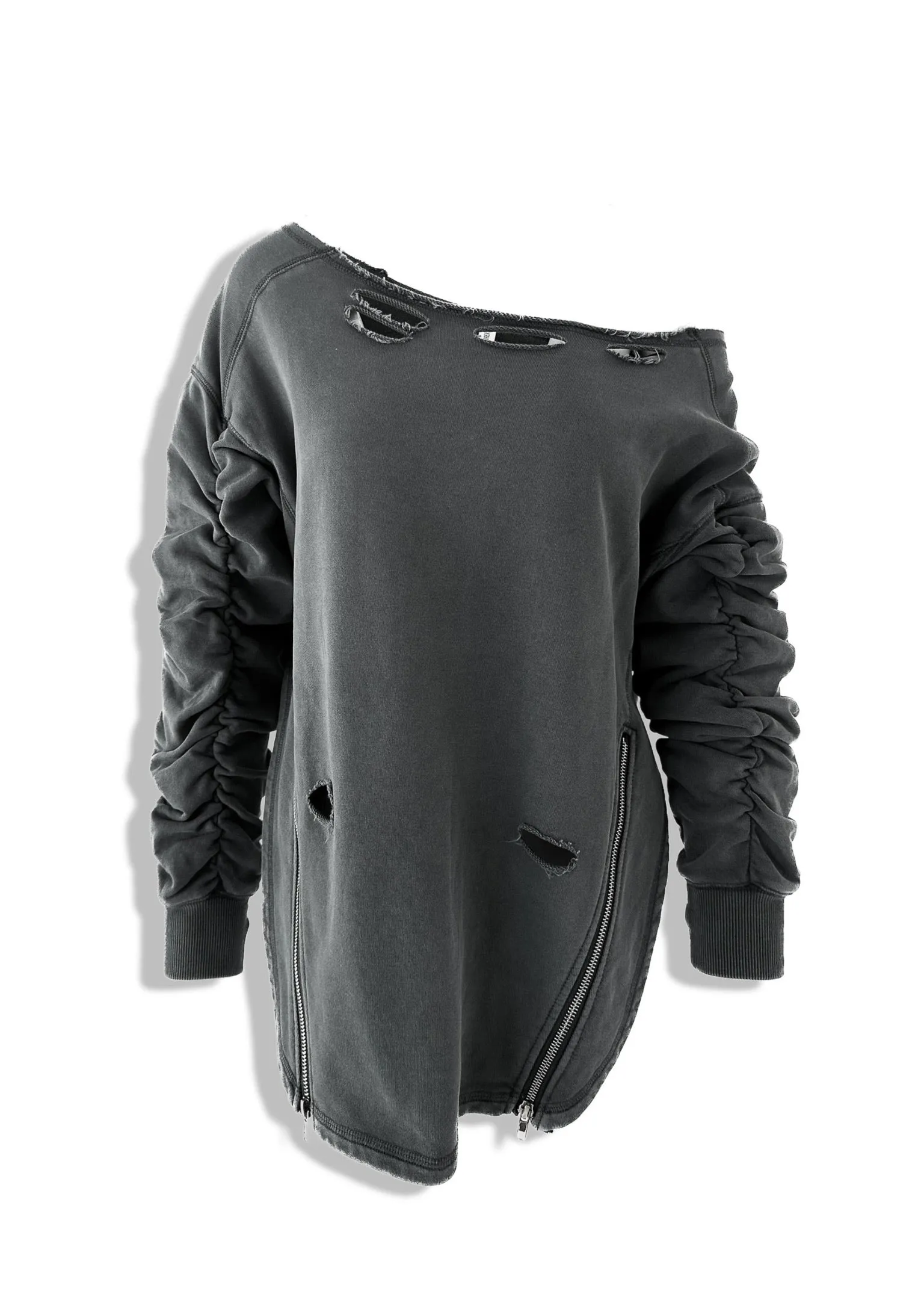 DESTRUCTED SIDE SLIT SWEATSHIRT