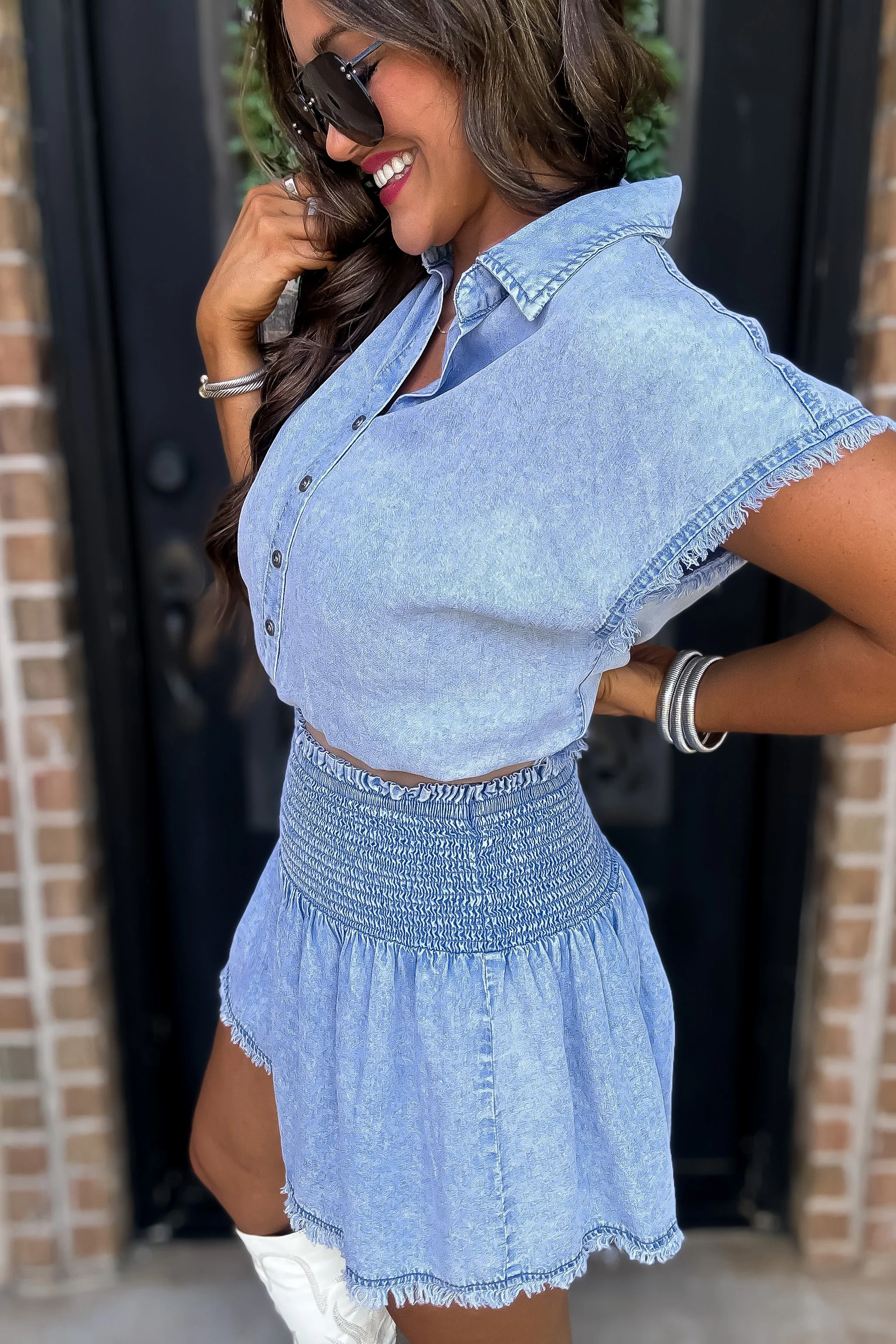 Dream of Daisies Denim Shorts