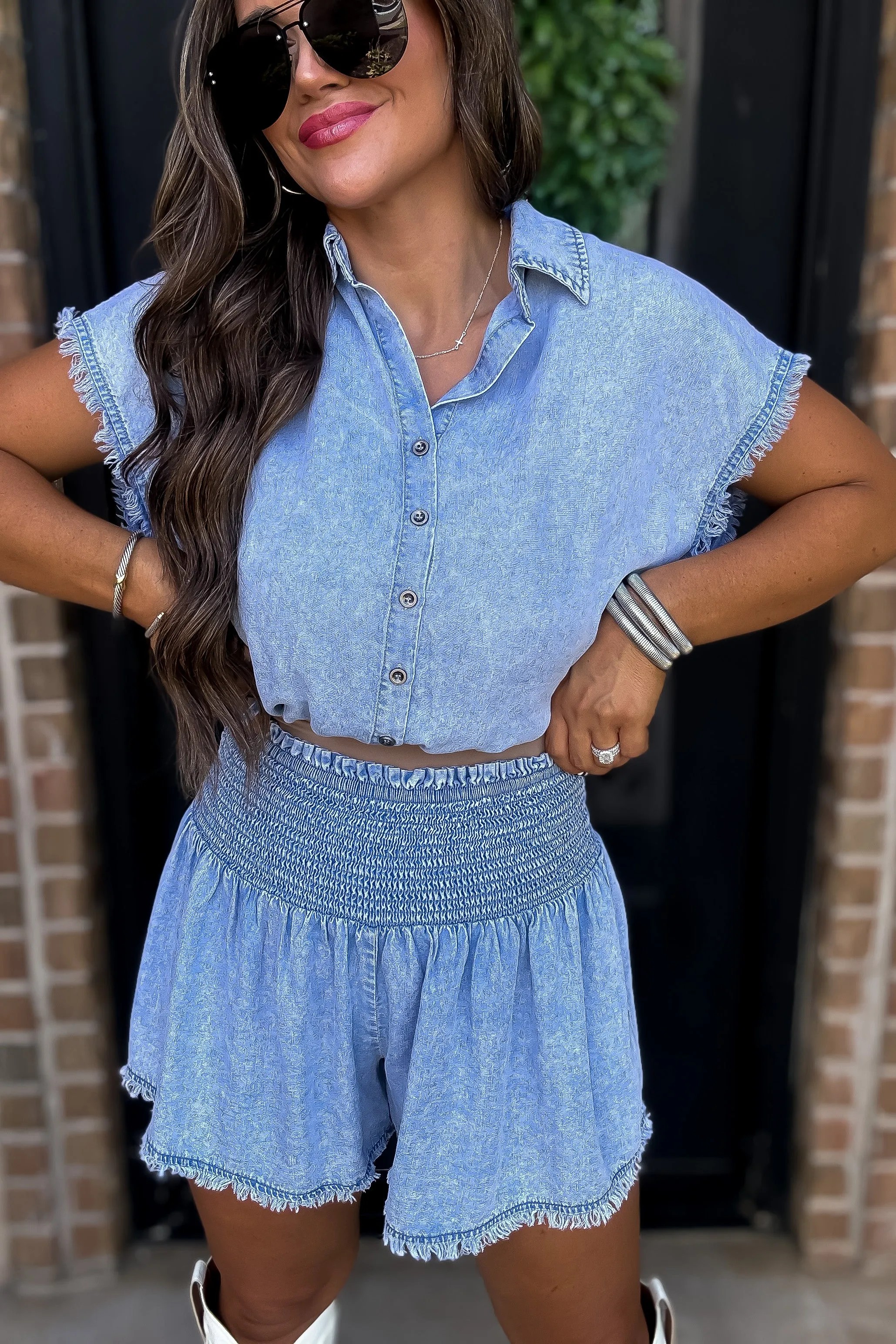 Dream of Daisies Denim Shorts