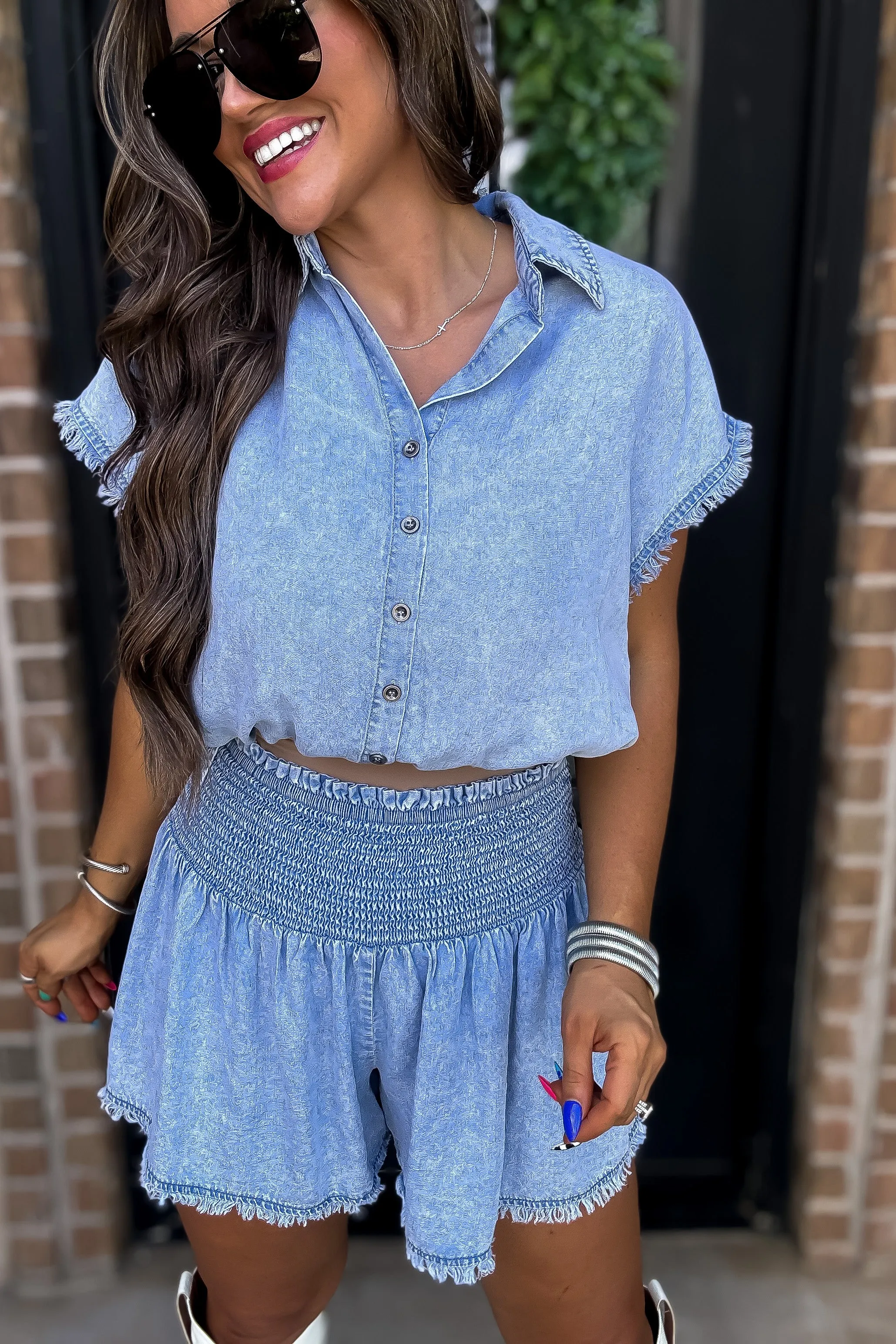 Dream of Daisies Denim Shorts