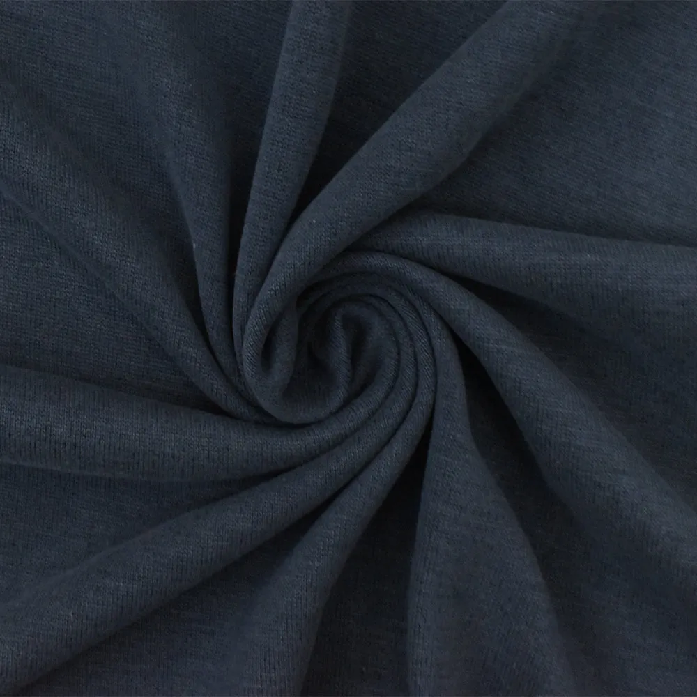 Dusty Navy Blue Solid Stretch Jersey Knit Fabric
