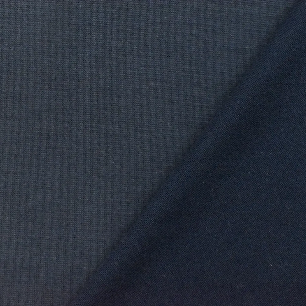 Dusty Navy Blue Solid Stretch Jersey Knit Fabric