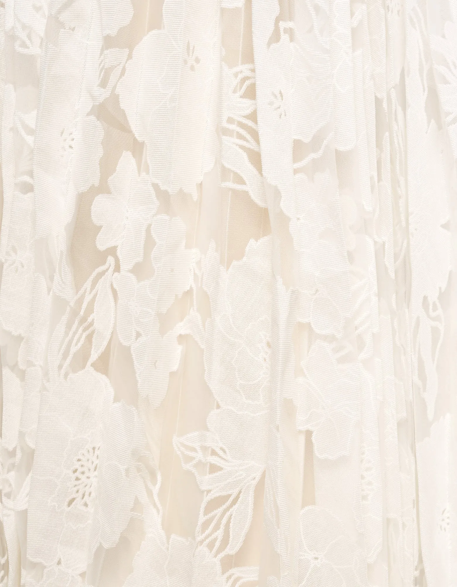 Floral Pattern Mesh Pleated Dress