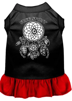 Free Spirit Screen Print Dog Dress Black With Red Xs (8)