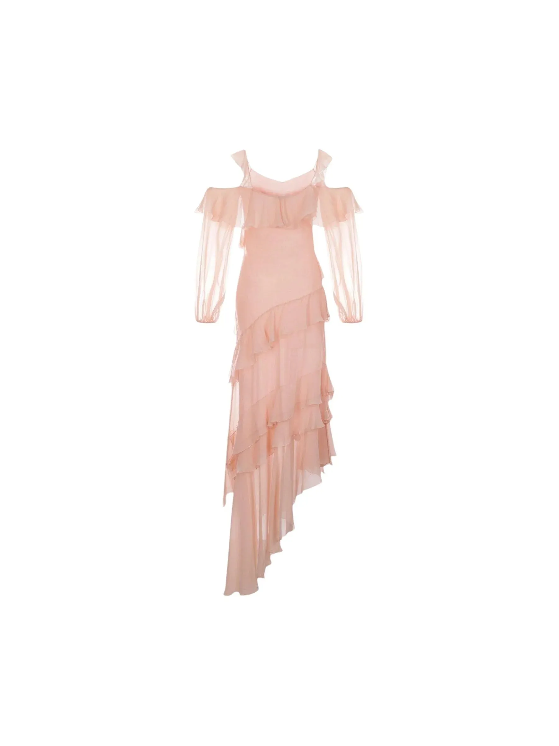 Frill Georgette Maxi Dress