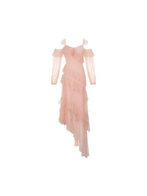 Frill Georgette Maxi Dress
