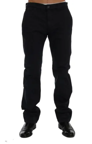 GF Ferre Sleek Blue Cotton Stretch Pants for Herre