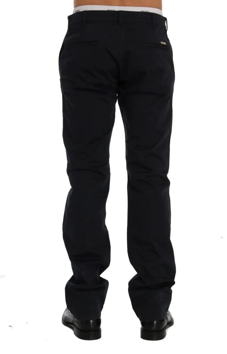 GF Ferre Sleek Blue Cotton Stretch Pants for Herre
