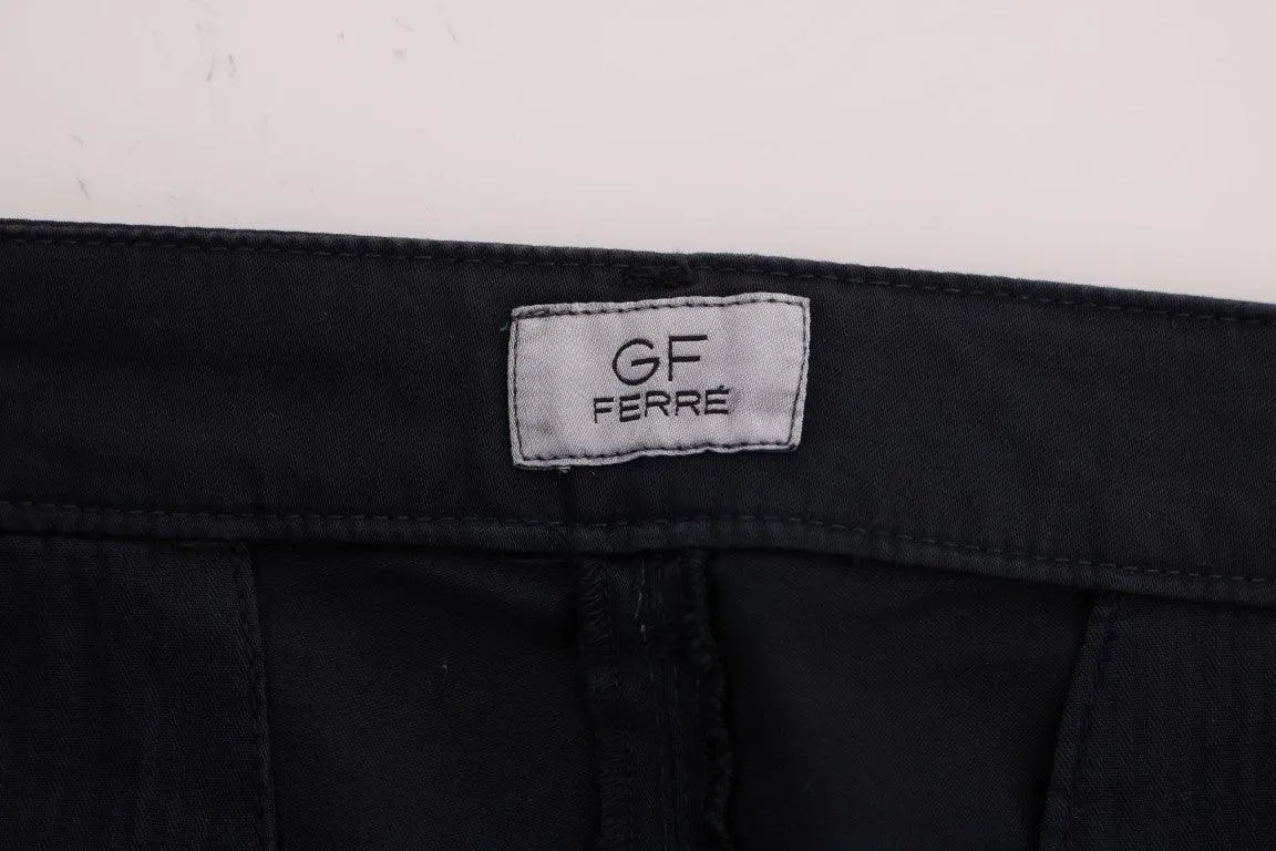 GF Ferre Sleek Blue Cotton Stretch Pants for Herre