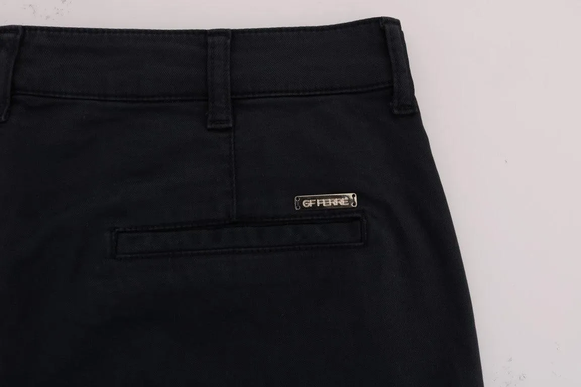 GF Ferre Sleek Blue Cotton Stretch Pants for Herre