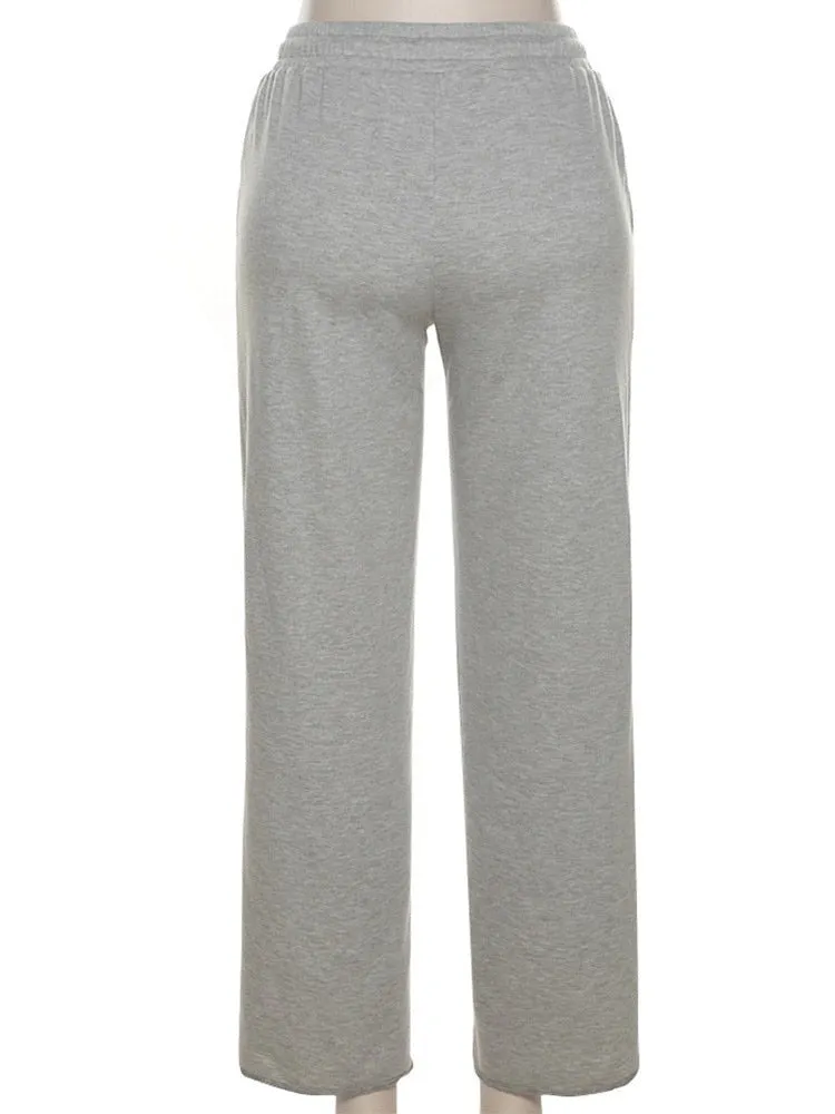 Gray Pleated Loose Pants