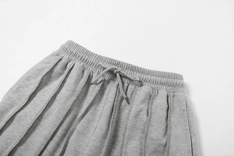 Gray Pleated Loose Pants