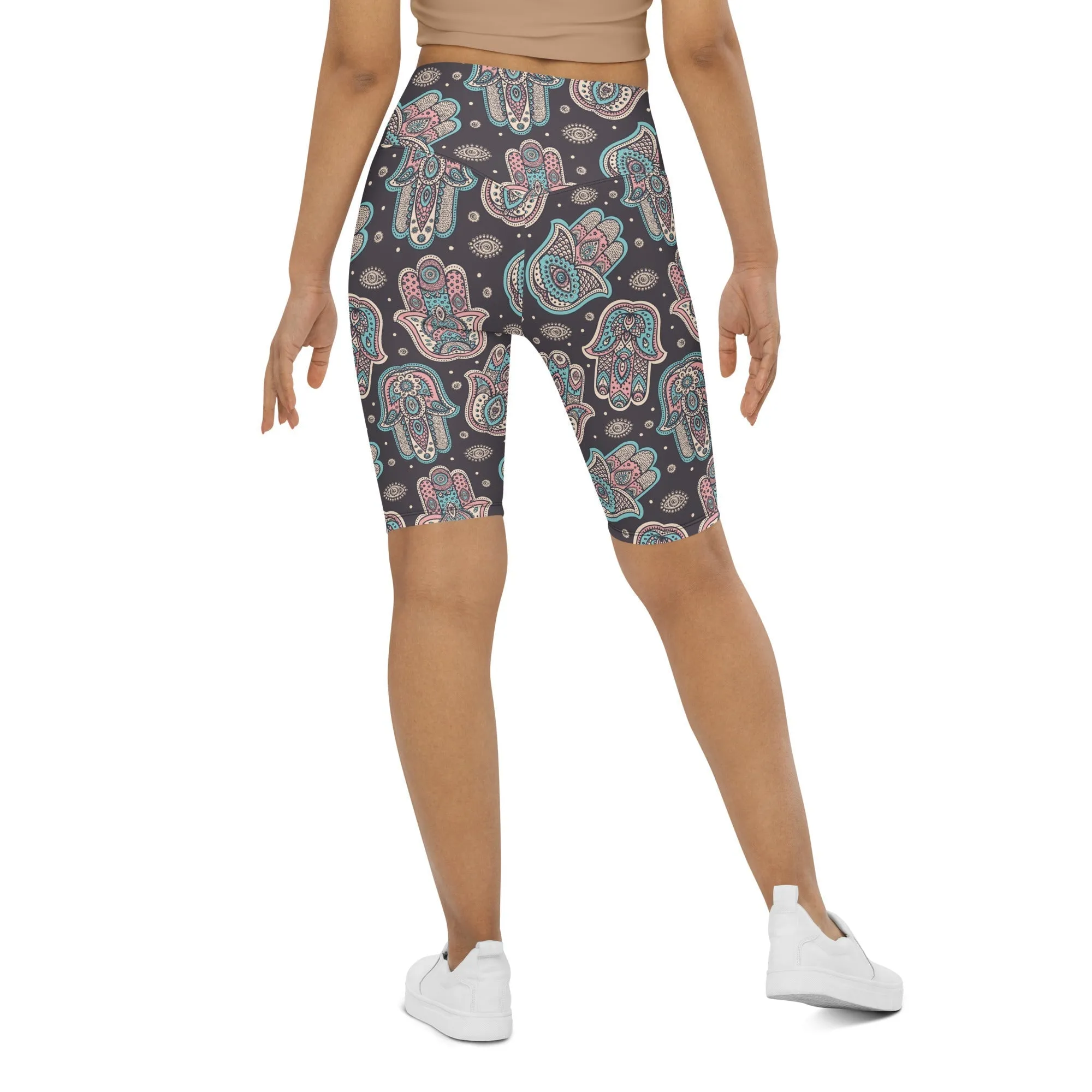 Hand Drawn Hamsa Biker Shorts
