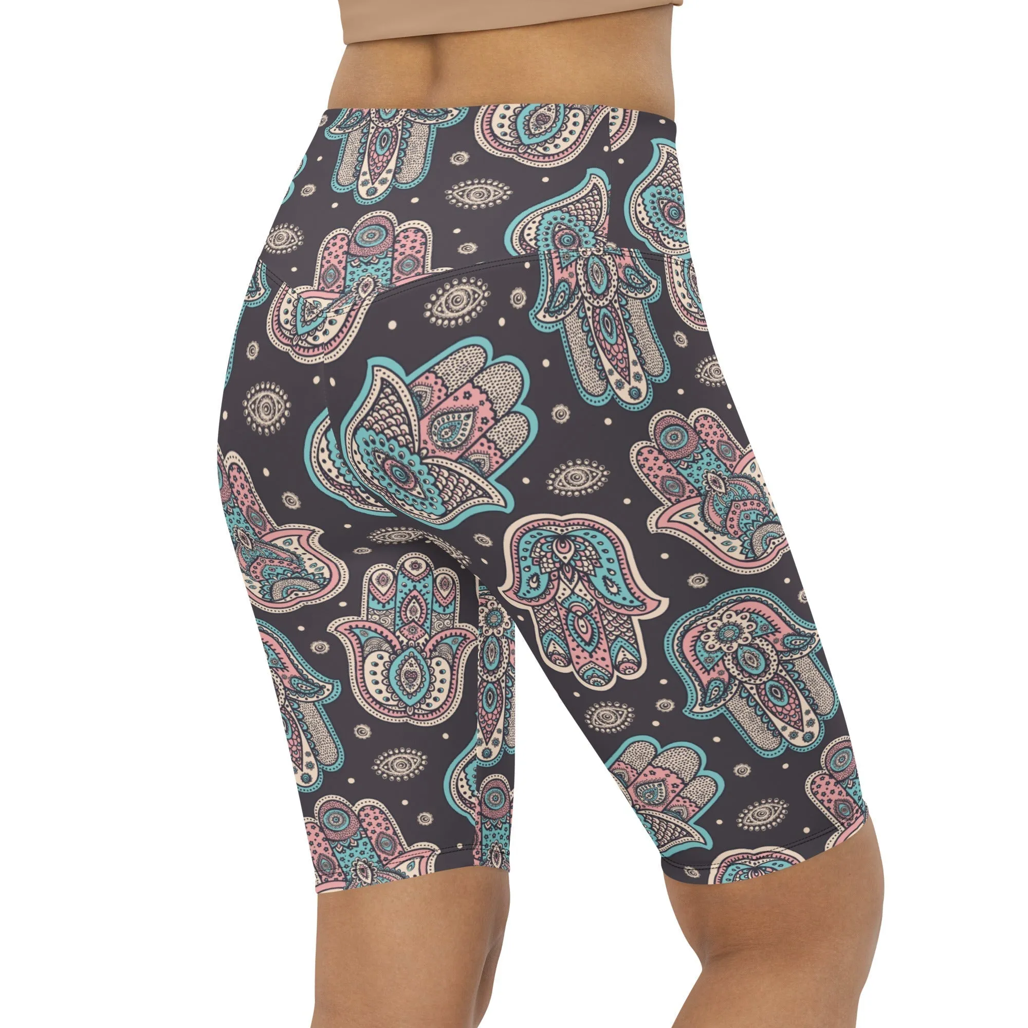 Hand Drawn Hamsa Biker Shorts