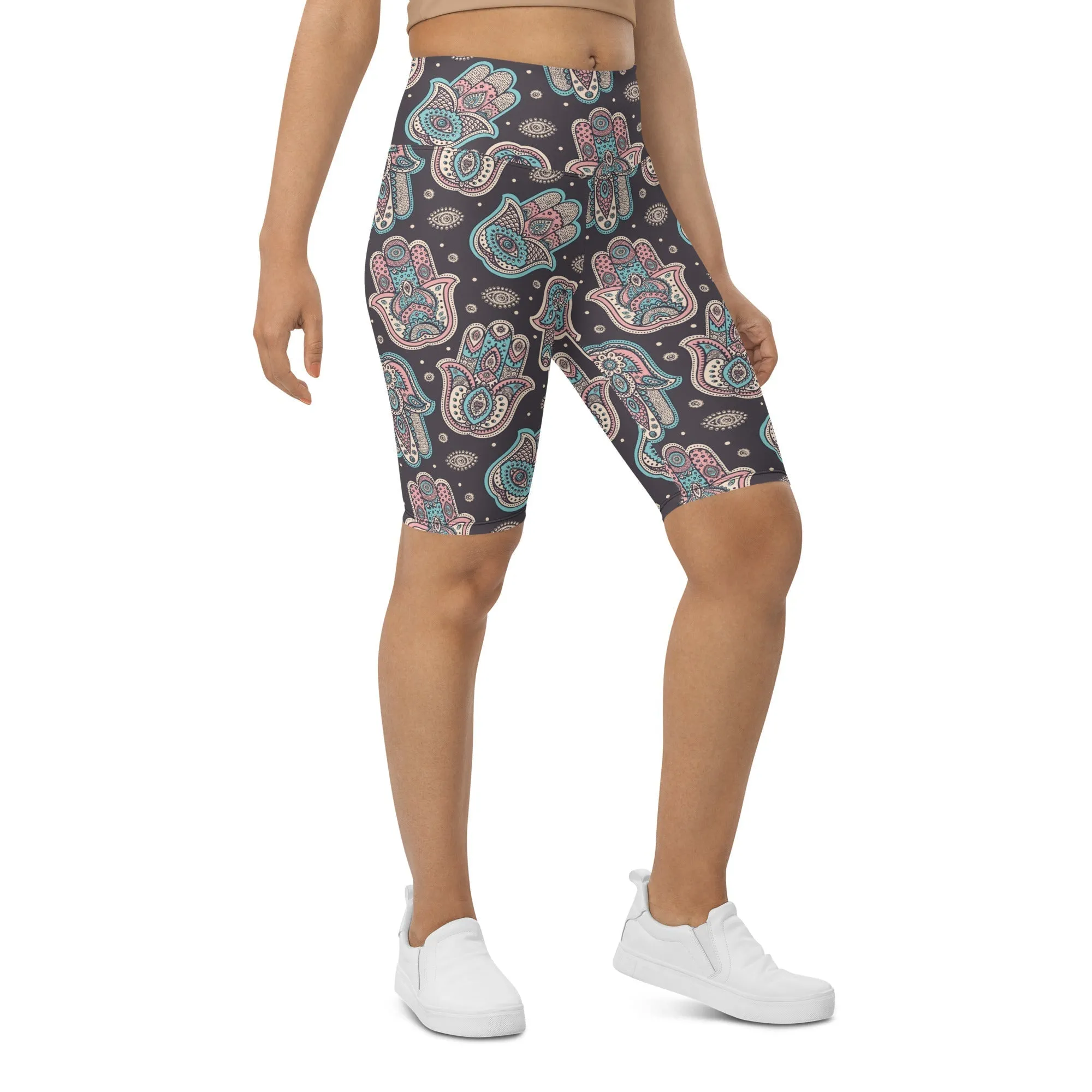 Hand Drawn Hamsa Biker Shorts