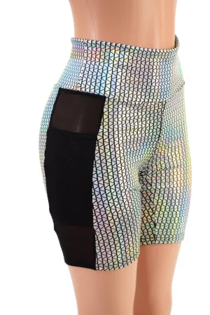 High Waist Bike Shorts with Side Panel Pocket