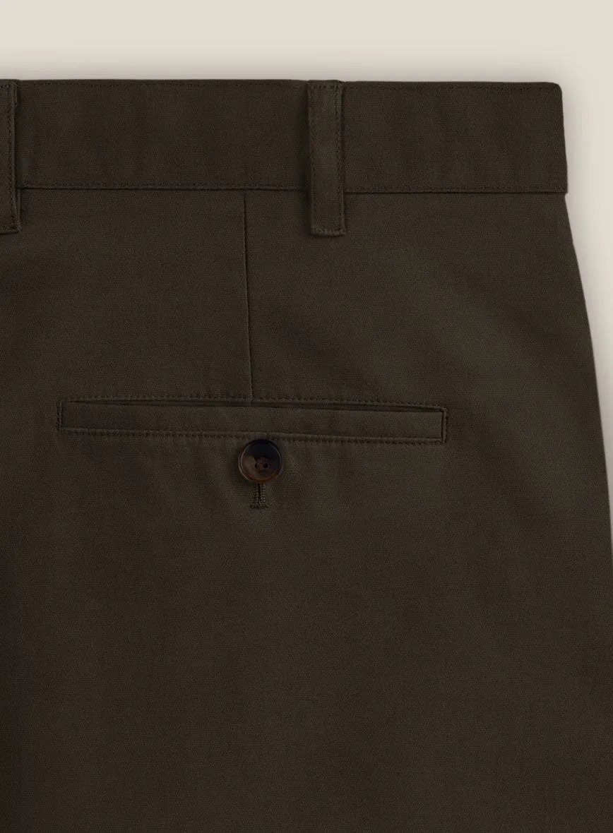Italian Mocha Brown Cotton Stretch Shorts