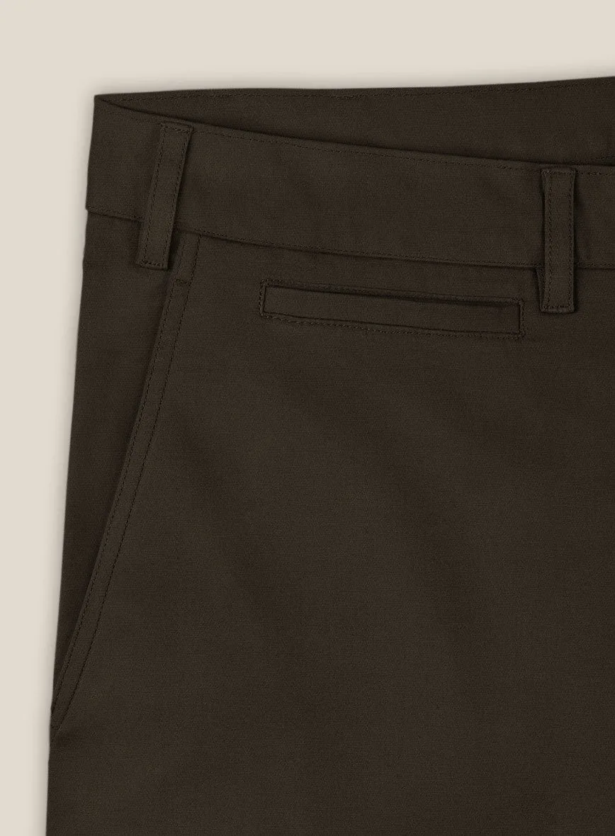 Italian Mocha Brown Cotton Stretch Shorts