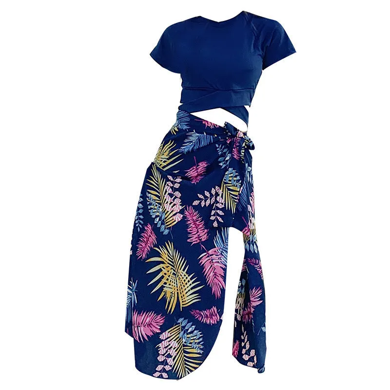 Korea Teens Swimsuit Two Piece Bikini Three-Piece Flattering Shorts Spa Women Swimwear