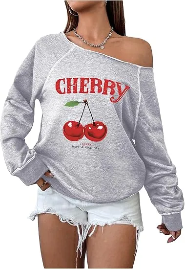 Leopard Grey Fall Chic Off Shoulder Sweatshirt