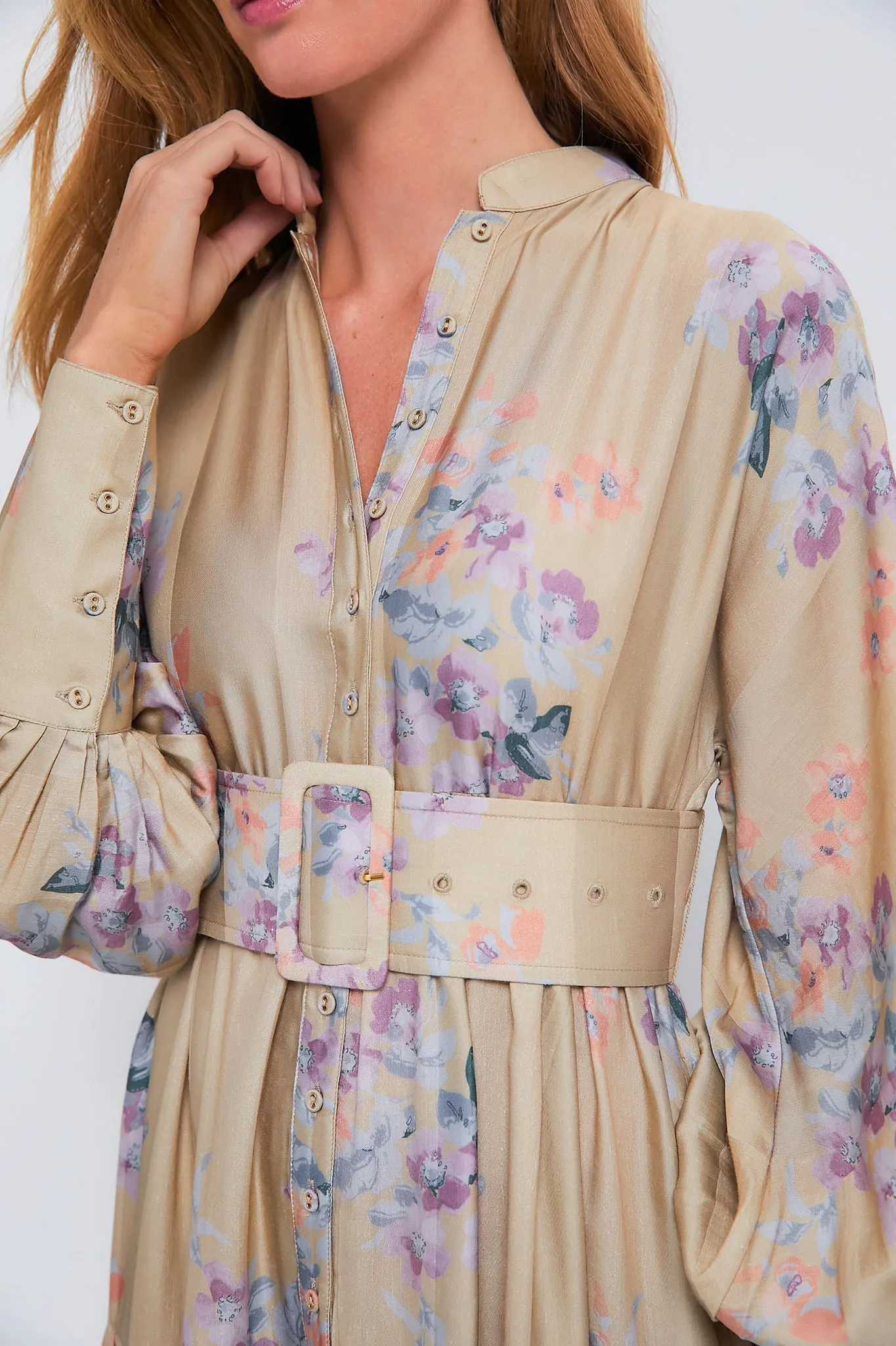 Lilac Fields Striped Belt Dress