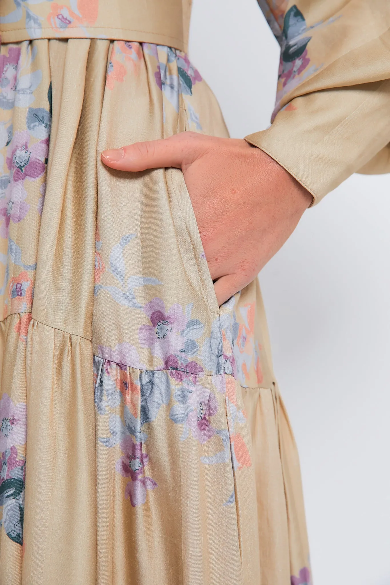 Lilac Fields Striped Belt Dress
