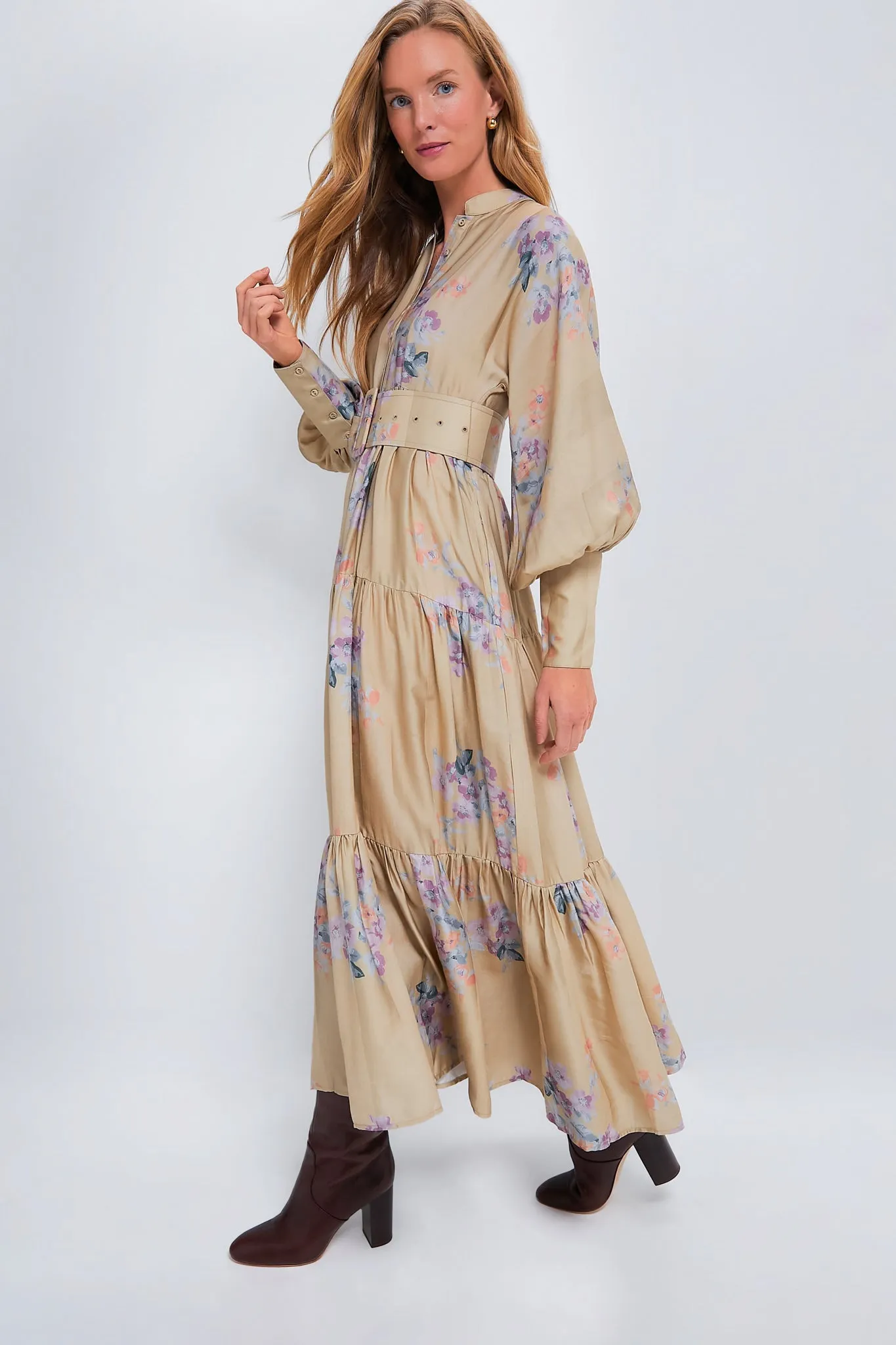 Lilac Fields Striped Belt Dress