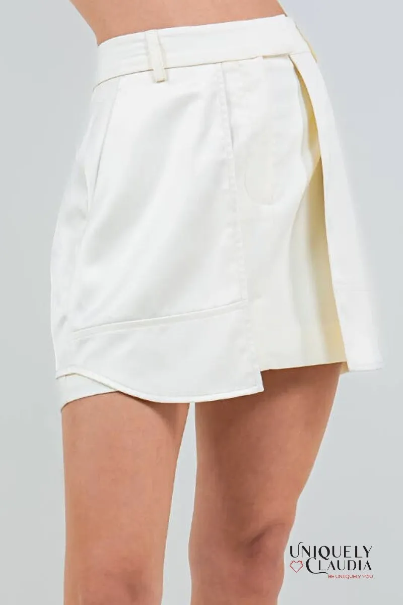 Marisol Overlay Satin Pocket Skirt