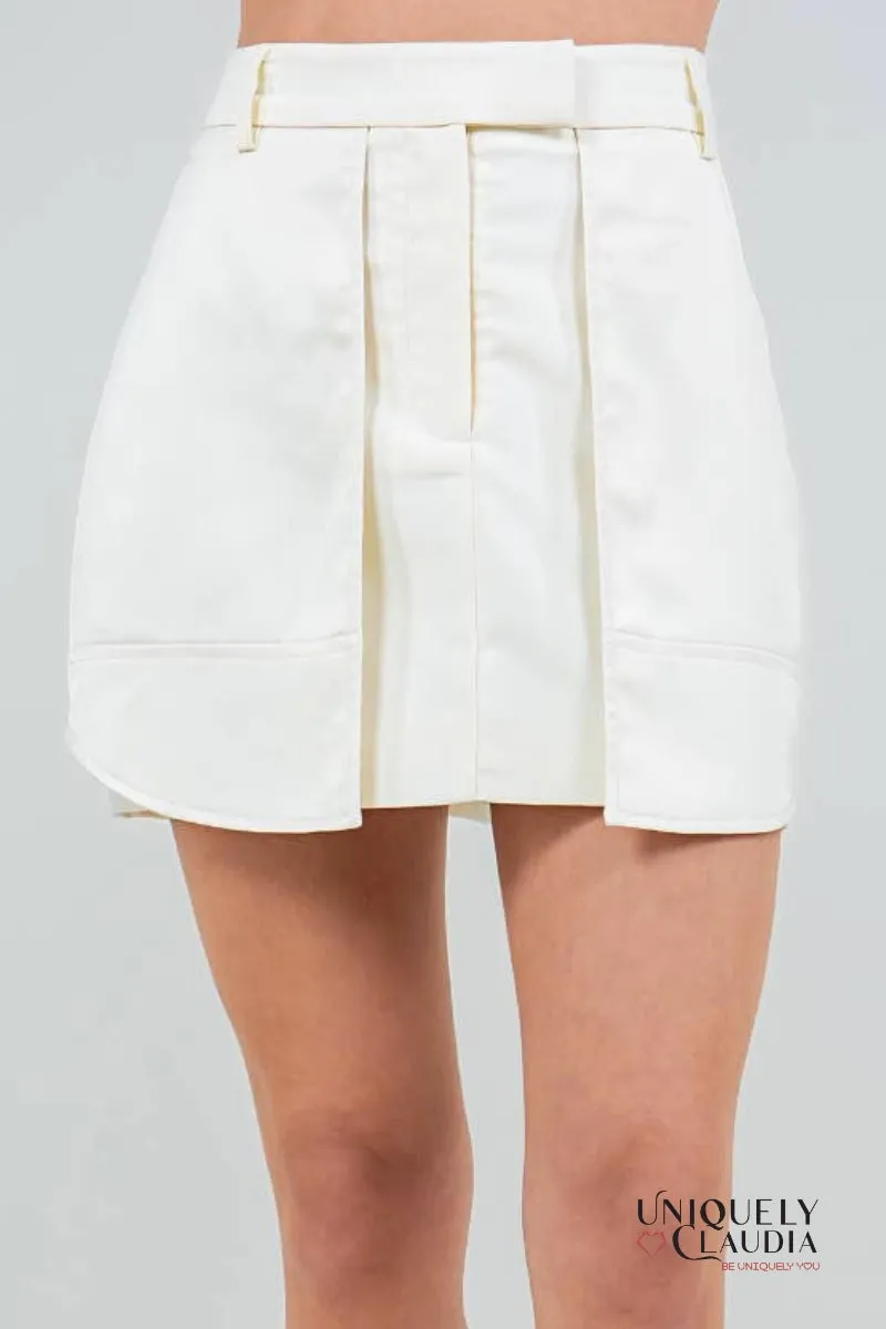 Marisol Overlay Satin Pocket Skirt