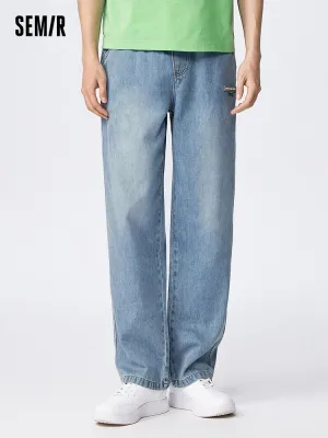 Men's Puff Denim Straight Pants