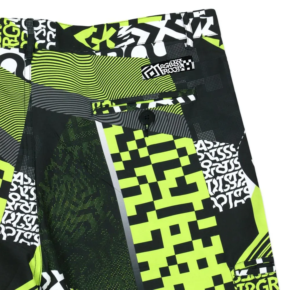 Neon Glitch Allover Hybrid Shorts